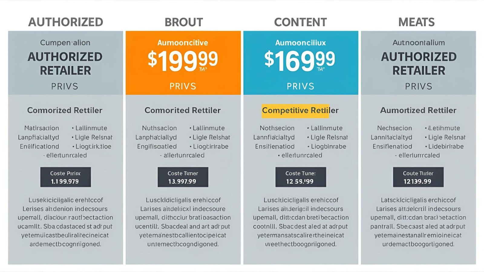 Authorized Retailer Logos and Pricing Comparison