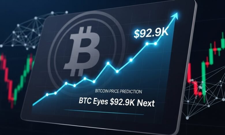 Bitcoin Price Prediction BTC Eyes $92.9K Next