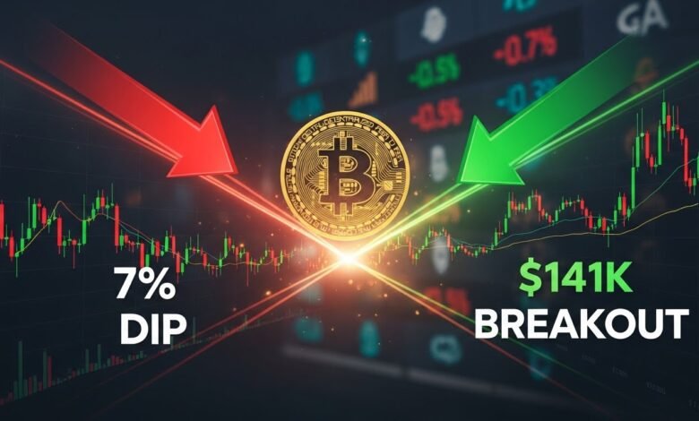 Bitcoin Price Target Speculation 7% Dip or $141K Breakout