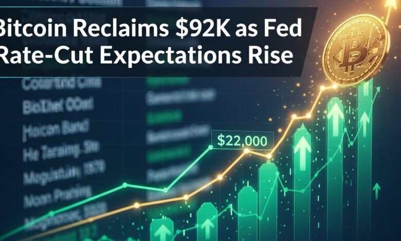 Bitcoin Reclaims $92K as Fed Rate-Cut Expectations Rise