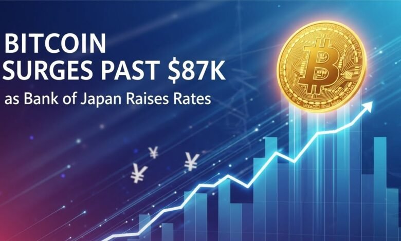 Bitcoin Surges Past $87K as Bank of Japan Raises Rates