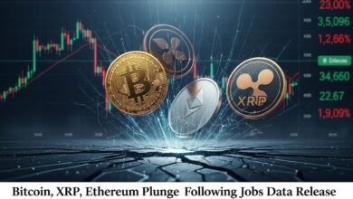 Bitcoin XRP, and Ethereum Fall After Jobs Data Hits Crypto Market