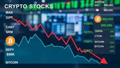 Crypto Stocks Pare Gains as Bitcoin Retreats From $90K Rally