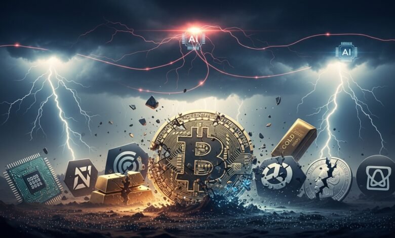 Bitcoin Tumbles as AI Fears Crush Tech and Precious Metals